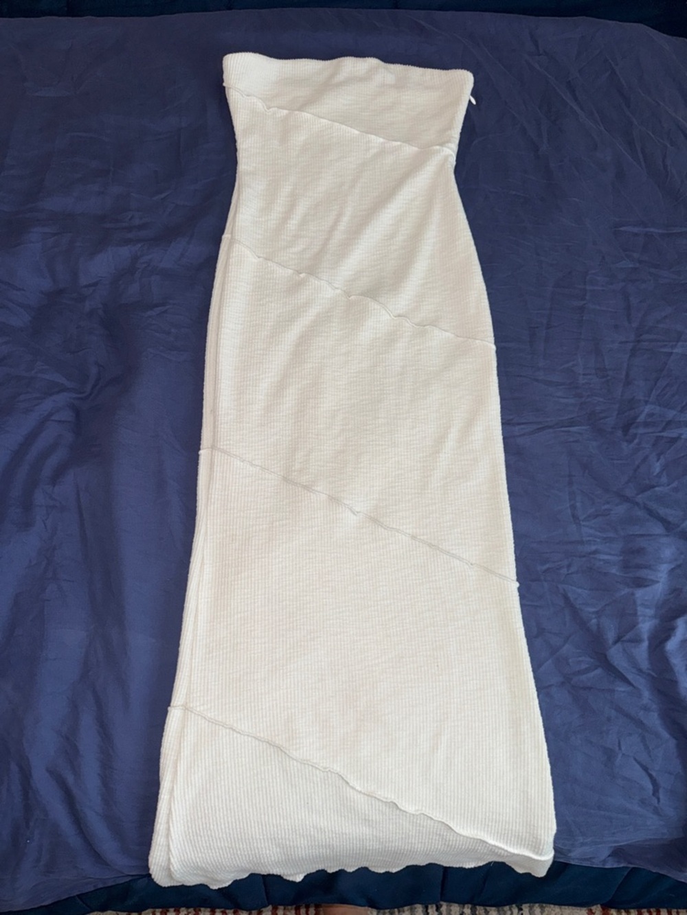 Princess Polly Off-White Strapless Ribbed Maxi Dress